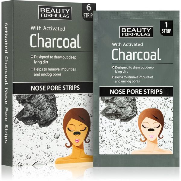 Beauty Formulas Beauty Formulas Charcoal почистваща лепенка за запушени пори по носа 6 бр.