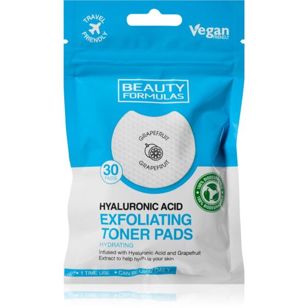Beauty Formulas Beauty Formulas Hyaluronic Acid тампони за почистване на грим с хидратиращ ефект 30 бр.