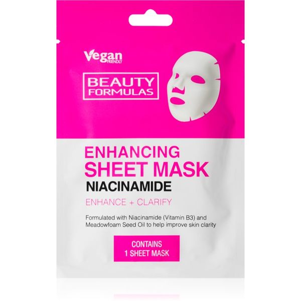 Beauty Formulas Beauty Formulas Niacinamide подхранваща платнена маска 1 бр.