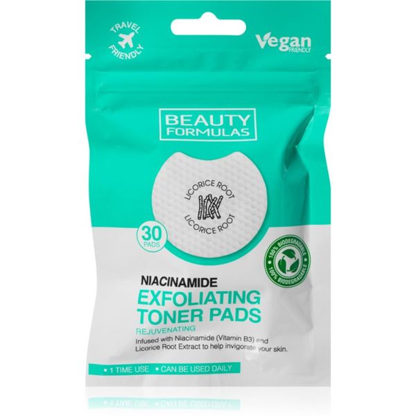 Beauty Formulas Beauty Formulas Niacinamide тампони за почистване на грим за перфектна кожа 30 бр.