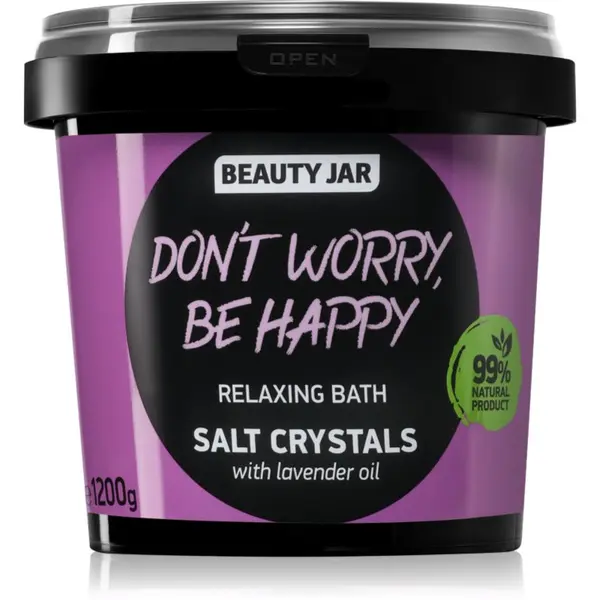 Beauty Jar Beauty Jar Don't Worry, Be Happy сол за релаксираща вана с екстракт от лавандула 1.2 кг