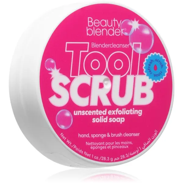 beautyblender® beautyblender® Tool Scrub Unscented Твърдо почистващо средство за гъби и четки за грим 28.3 гр.