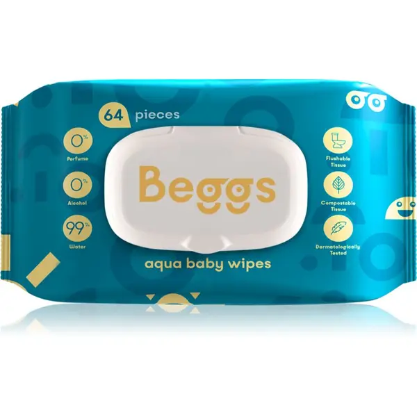 Beggs Beggs Aqua Baby Wipes нежни мокри кърпички за бебета 64 бр.