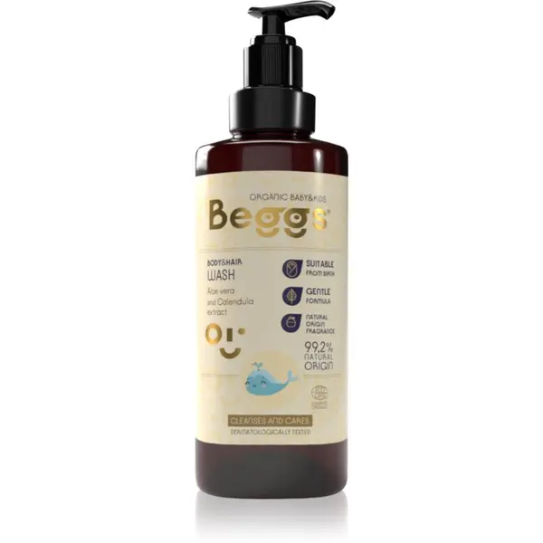 Beggs Beggs Organic Baby & Kids Body & Hair Wash душ гел за тяло и коса за деца от раждането им 200 мл.