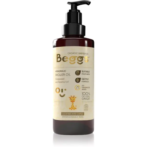 Beggs Beggs Organic Baby & Kids Hydrophilic Shower Oil почистващо олио за деца от раждането им 200 мл.
