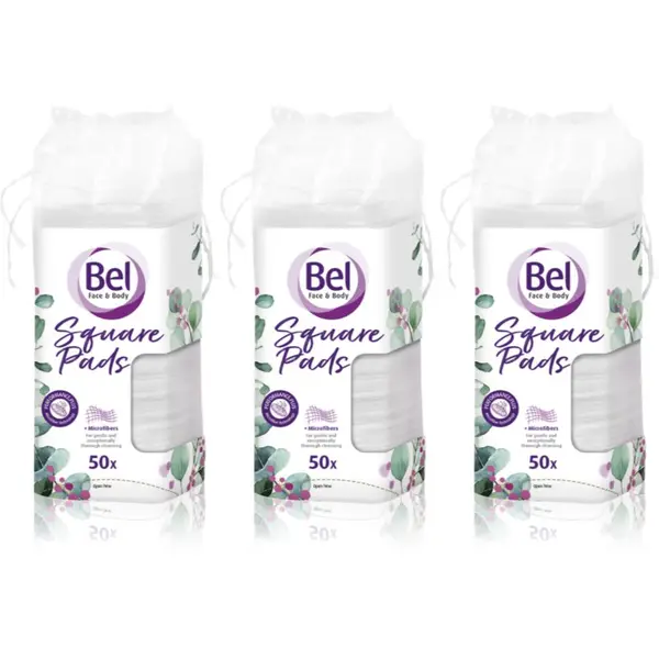 Bel Bel Face & Body Square Pads тампони за почистване на грим изгодна опаковка 3x50 бр.