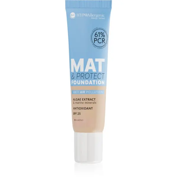 Bell Bell Hypoallergenic Mat & Protect дълготраен матиращ фон дьо тен SPF 25 цвят 03 Almond 30 гр.