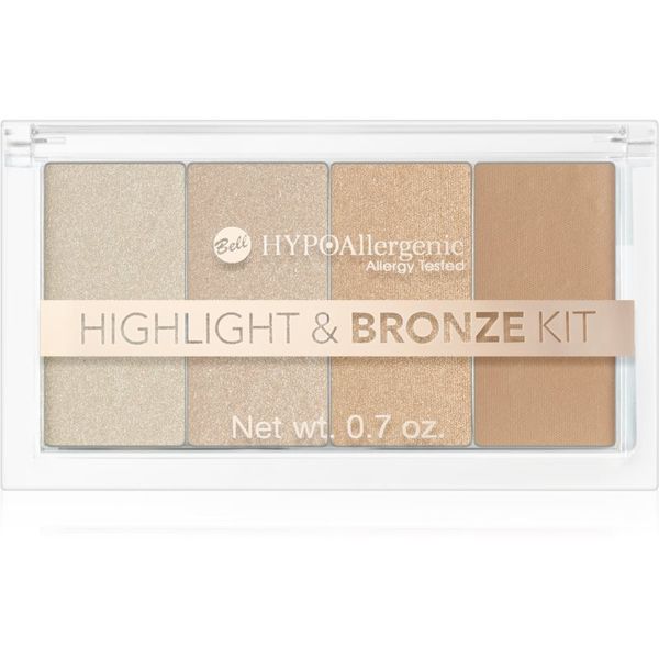 Bell Bell Hypoallergenic t & Bronze Kit палитра за контуриране и озаряване 20 гр.