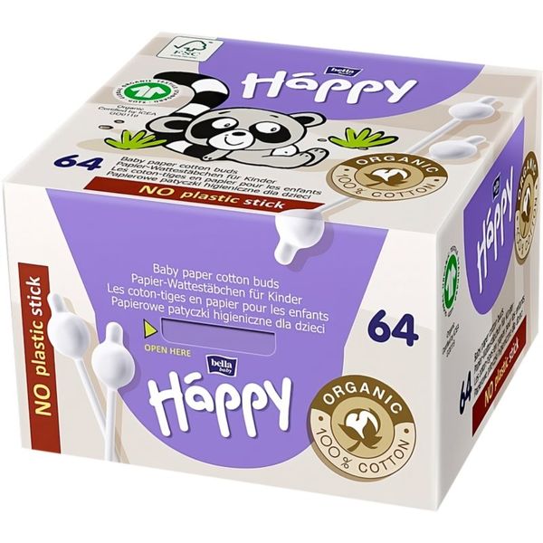 Bella Baby Happy Bella Baby Happy 100% organic cotton клечки за уши за деца 64 бр.