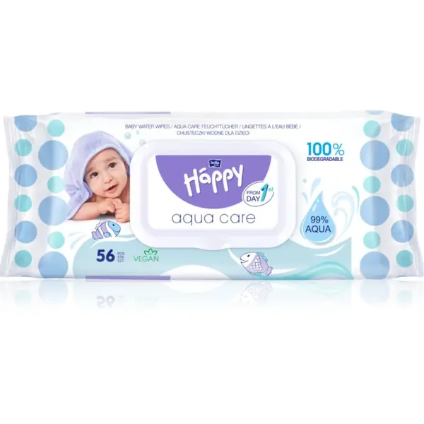 BELLA BELLA Baby Happy Aqua care мокри почистващи кърпички за деца 56 бр.