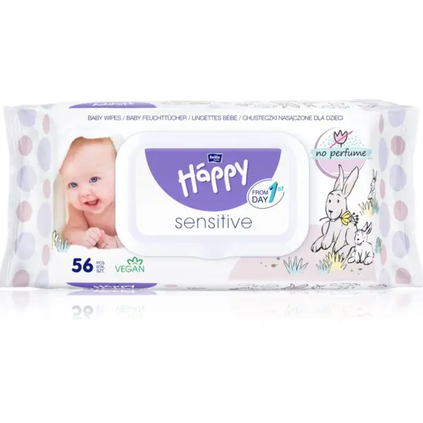 BELLA BELLA Baby Happy Sensitive мокри почистващи кърпички за деца 56 бр.