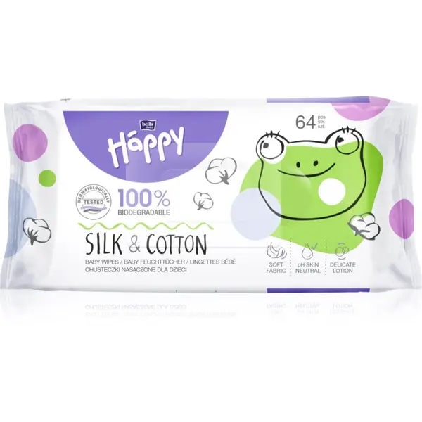 BELLA BELLA Baby Happy Silk & Cotton мокри кърпички 64 бр.
