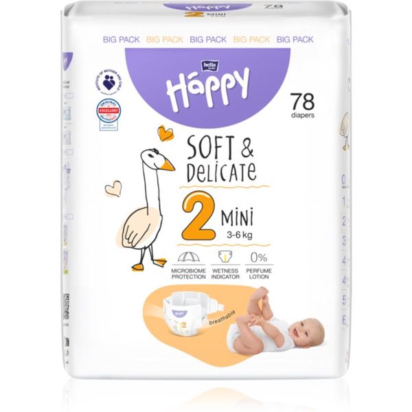 Bella Baby Happy BELLA Baby Happy Soft&Delicate Size 2 Mini еднократни пелени 3-6 kg 78 бр.