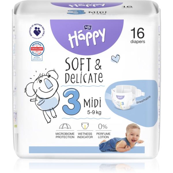 Bella Baby Happy BELLA Baby Happy Soft&Delicate Size 3 MIdi еднократни пелени 5-9 kg 16 бр.