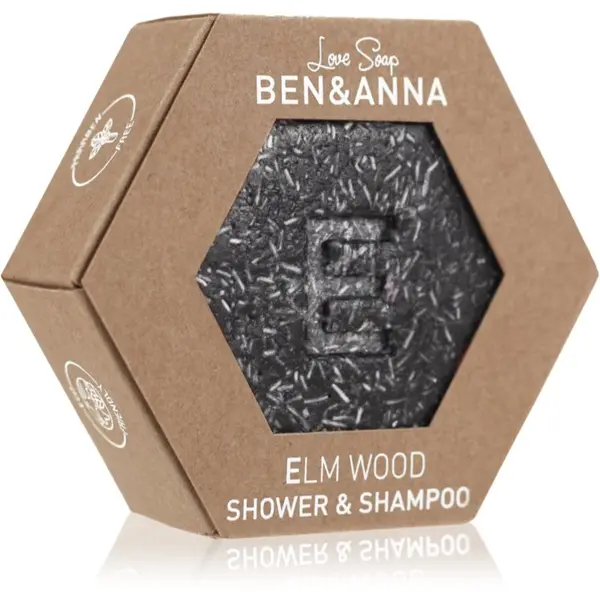 BEN&ANNA BEN&ANNA Love Soap Shower & Shampoo твърд шампоан и душ гел 2 в 1 Elm Wood 60 гр.