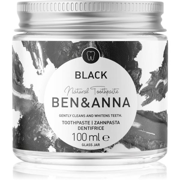 BEN&ANNA BEN&ANNA Natural Toothpaste Black паста за зъби в стъклен дозатор с активен въглен 100 мл.