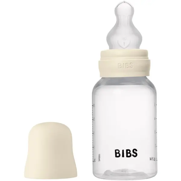 BIBS BIBS Anti-Colic Baby Bottle Silicone шише против колики със силиконов биберон Ivory 150 мл.