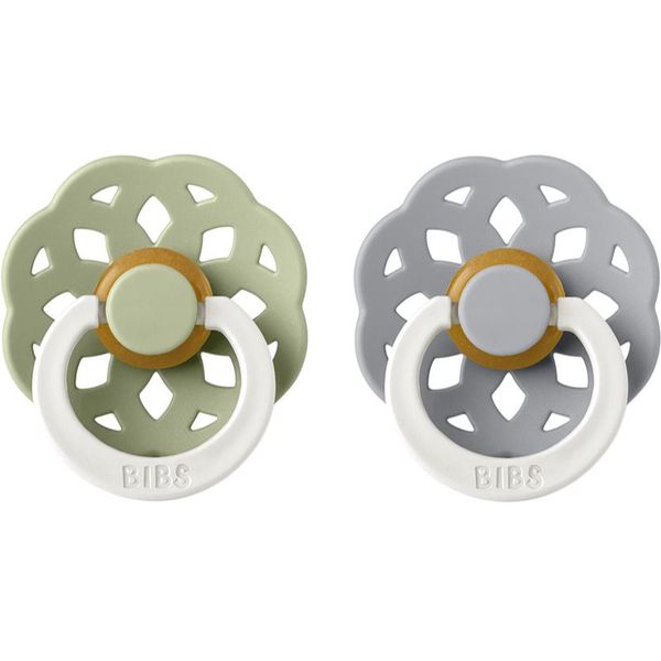 BIBS BIBS Boheme Natural Rubber Night Size 2: 6+ months биберон Sage / Cloud 2 бр.
