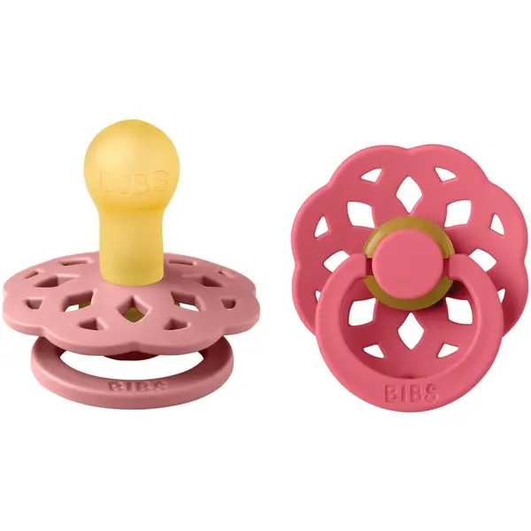 BIBS BIBS Boheme Natural Rubber Size 1: 0+ months биберон Dusty Pink / Coral 2 бр.