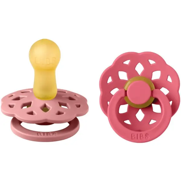 BIBS BIBS Boheme Natural Rubber Size 2: 6+ months биберон Dusty Pink / Coral 2 бр.