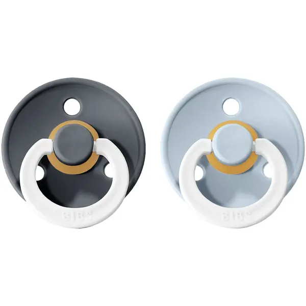 BIBS BIBS Colour Natural Rubber Size 2: 6+ months биберон Iron Night / Baby Blue Night 2 бр.