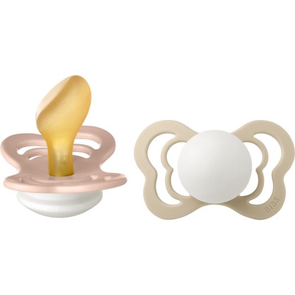 BIBS BIBS Couture Glow Natural Rubber Size 2: 6+ months биберон Blush / Vanilla 2 бр.