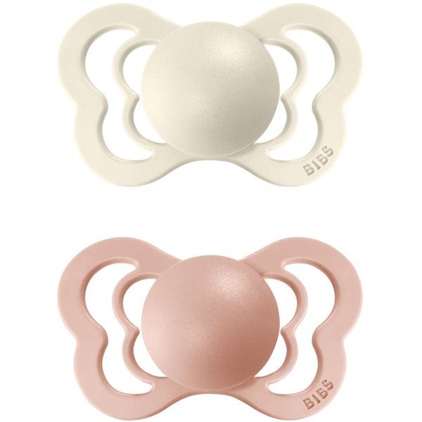 BIBS BIBS Couture Natural Rubber Size 1: 0+ months биберон Ivory / Blush 2 бр.