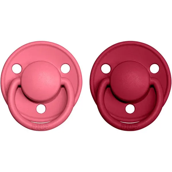BIBS BIBS De Lux Natural Rubber Size 1: 0+ months биберон Coral / Ruby 2 бр.