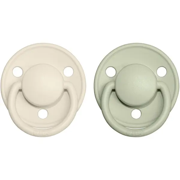 BIBS BIBS De Lux Natural Rubber Size 1: 0+ months биберон Ivory / Sage 2 бр.