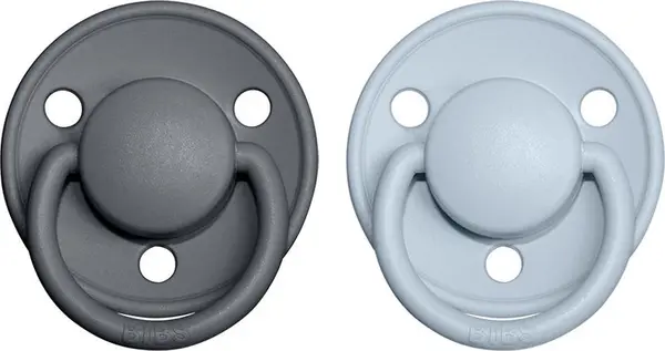 BIBS BIBS De Lux Natural Rubber Size 2: 6+ months биберон Iron / Baby Blue 2 бр.