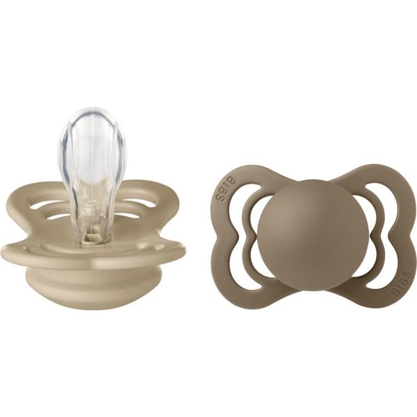 BIBS BIBS Supreme Silicone Size 1: 0+ months биберон Vanilla / Dark Oak 2 бр.