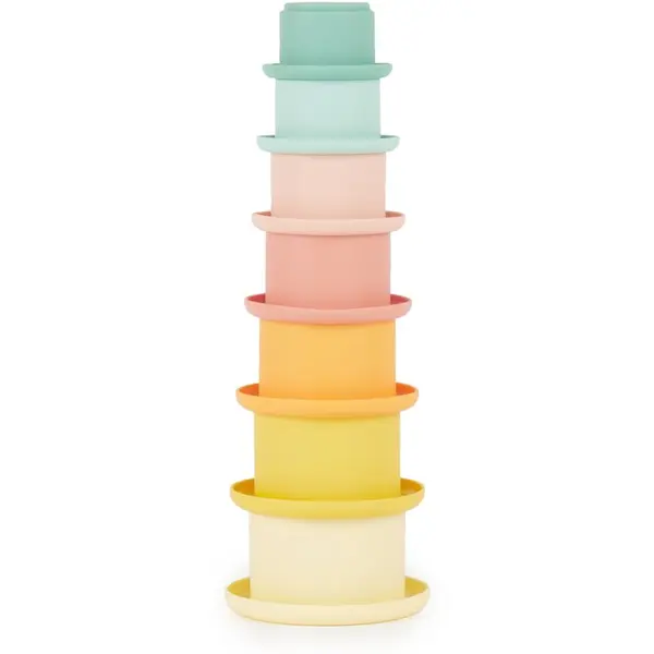Bieco Bieco Silicone Stacking Cups Tropical Vibes чашки за редене 12 m+ 7 бр.