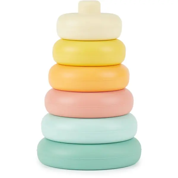 Bieco Bieco Silicone Stacking Tower Tropical Vibes пръстени за подреждане 12 m+ 6 бр.
