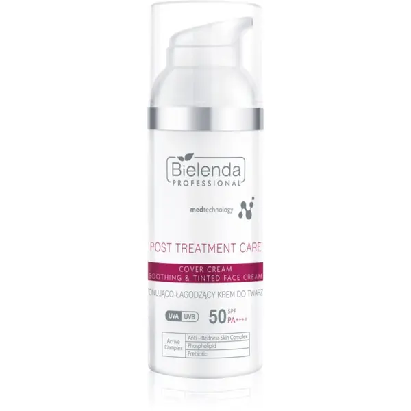 Bielenda Professional Bielenda Professional Post Treatment Care Soothing & Tinted Face Cream успокояващ крем за чувствителна и раздразнена кожа SPF 50 50 мл.