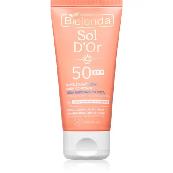 Bielenda Bielenda Sol D’or Водоустойчив слънцезащитен крем за лице SPF 50 50 мл.