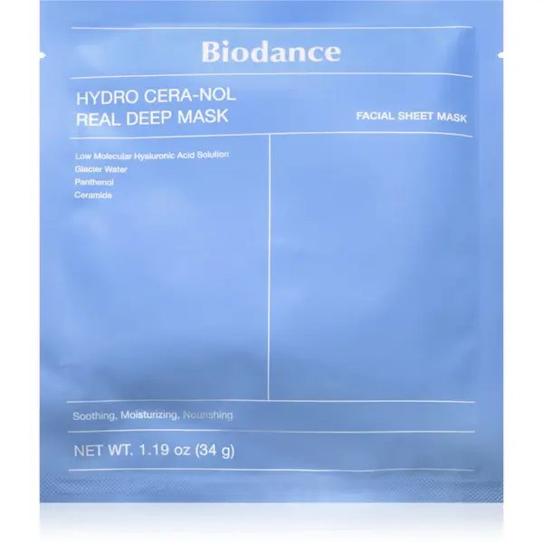 Biodance Biodance Hydro Cera-nol Real Deep Mask хидратираща маска за лице с успокояващ ефект 34 гр.