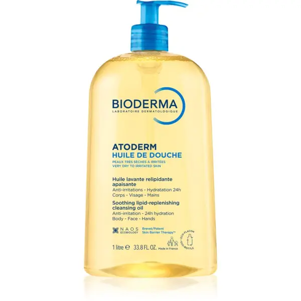 Bioderma Bioderma Atoderm Shower Oil високо подхранващ и успокояващ душ-гел за суха и раздразнена кожа 1000 мл.