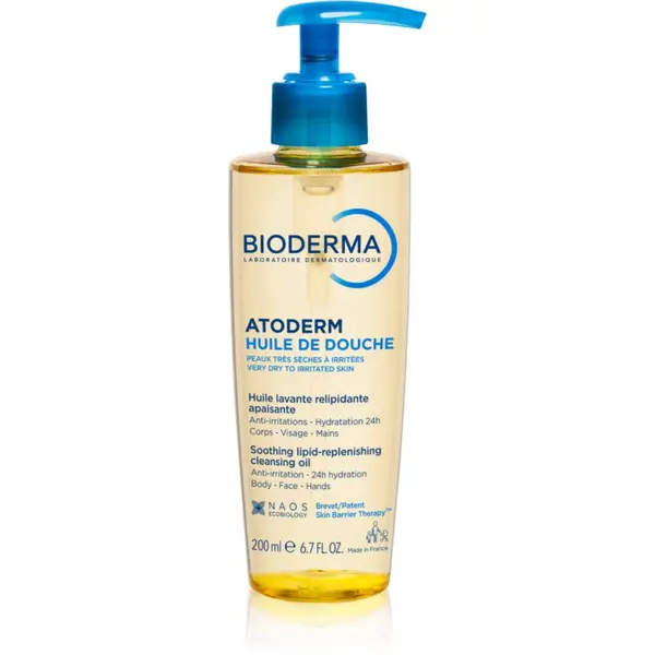 Bioderma Bioderma Atoderm Shower Oil високо подхранващ и успокояващ душ-гел за суха и раздразнена кожа 200 мл.