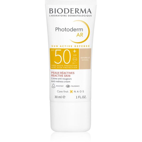 Bioderma Bioderma Photoderm AR тониращ защитен крем за много чувствителна кожа със склонност към почервеняване SPF 50+ цвят Natural 30 мл.