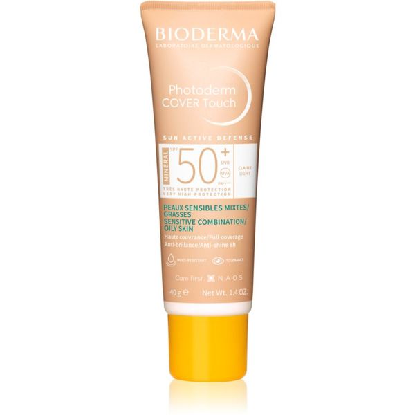 Bioderma Bioderma Photoderm Cover Touch високо покривен фон дьо тен SPF 50+ цвят Light 40 гр.