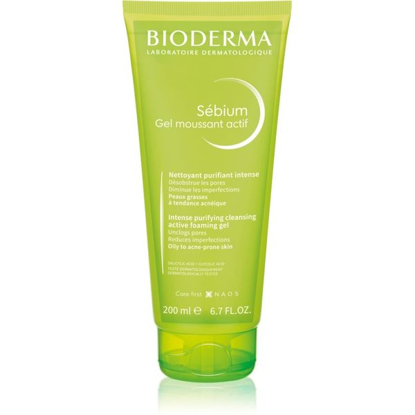Bioderma Bioderma Sébium Gel Moussant Actif дълбоко почистващ гел за мазна и проблемна кожа 200 мл.