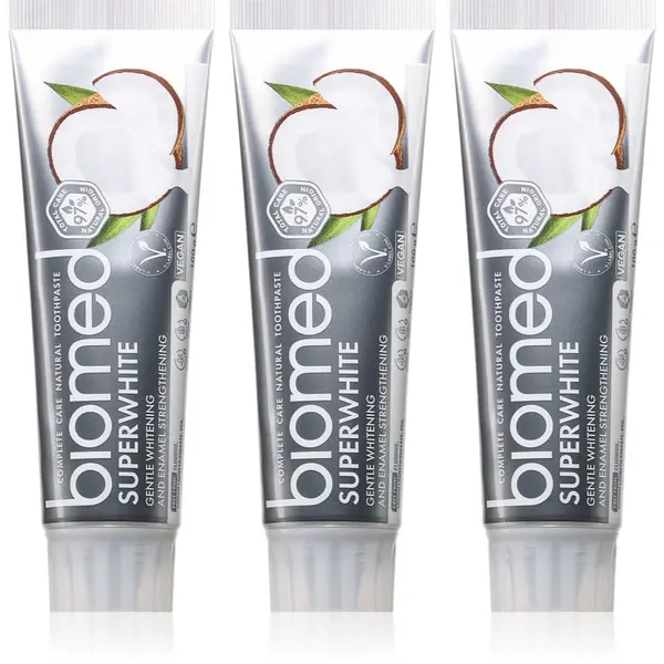 Biomed Biomed Superwhite подсилваща паста за зъби с кокосово масло 3x100 гр.