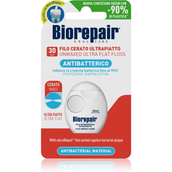 Biorepair Biorepair Dental Floss Non-Waxed Ultra-Flat конец за зъби без восък за чувствителни зъби Red 30 м