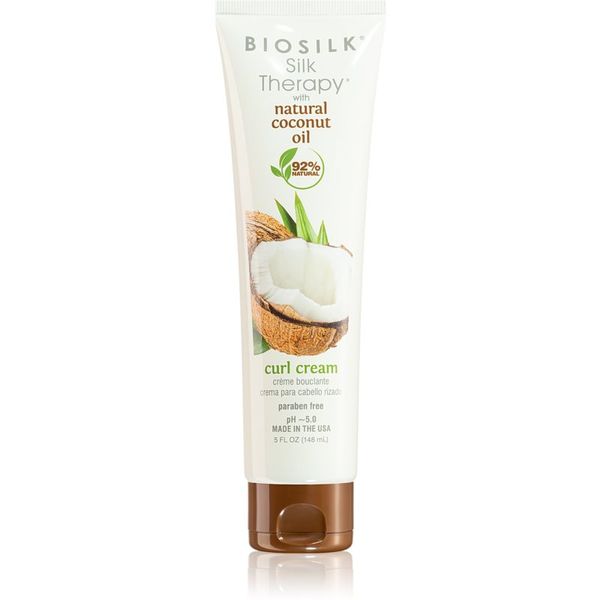 Biosilk Biosilk Silk Therapy Natural Coconut Oil крем за коса за чуплива и къдрава коса 148 мл.