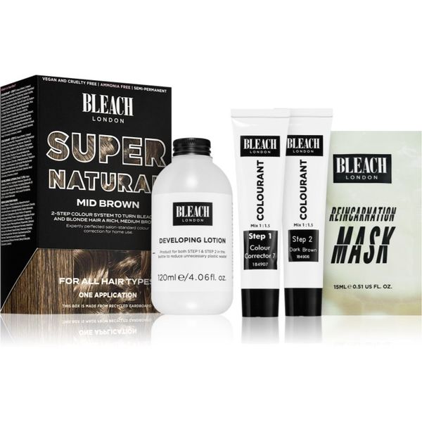 Bleach London Bleach London Super Natural Mid Brown полу-перманента боя за коса цвят Mid Brown 1 бр.
