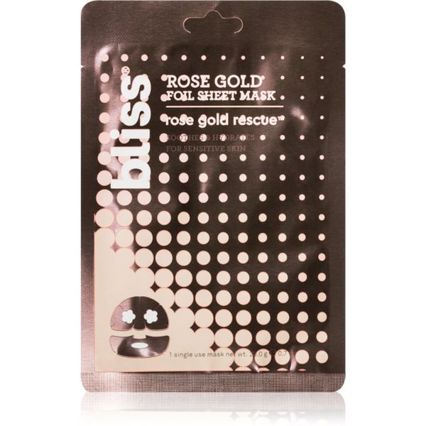 Bliss Bliss Rose Gold успокояваща и хидратираща маска 20 гр.