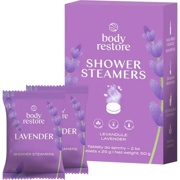 Body Restore Body Restore Lavender Shower Steamers таблетки за душ с екстракт от лавандула 2x25 гр.