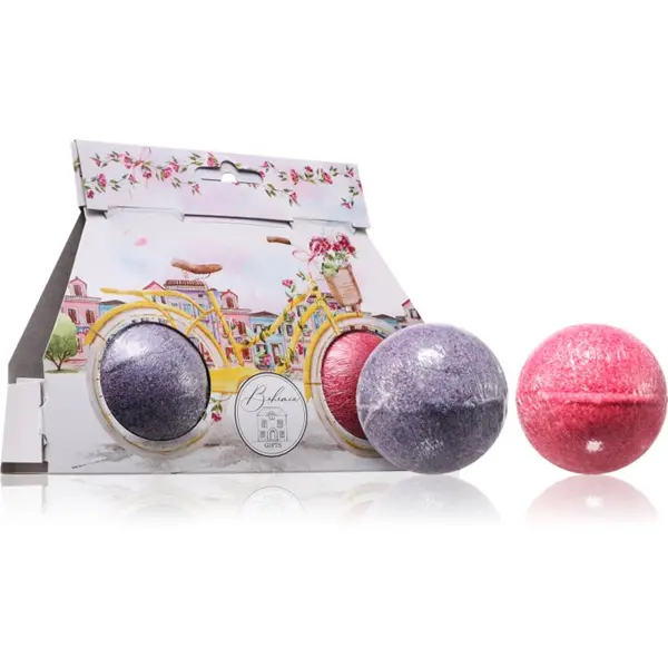 Bohemia Gifts & Cosmetics Bohemia Gifts & Cosmetics Bath Bombs Bicycle пенлива топка за вана аромати Lavender + Rosehip & Rose 2x110 гр.