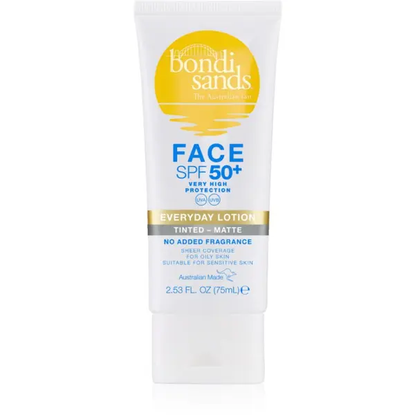 Bondi Sands Bondi Sands SPF 50+ Everyday Face Lotion защитен тониращ крем за лице за матиране SPF 50+ 75 мл.