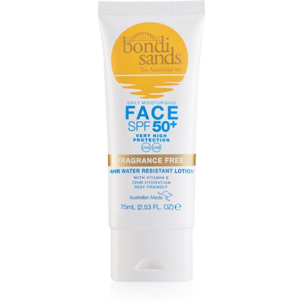 Bondi Sands Bondi Sands SPF 50+ Face Fragrance Free слънцезащитен крем за лице без парфюм SPF 50+ 75 мл.